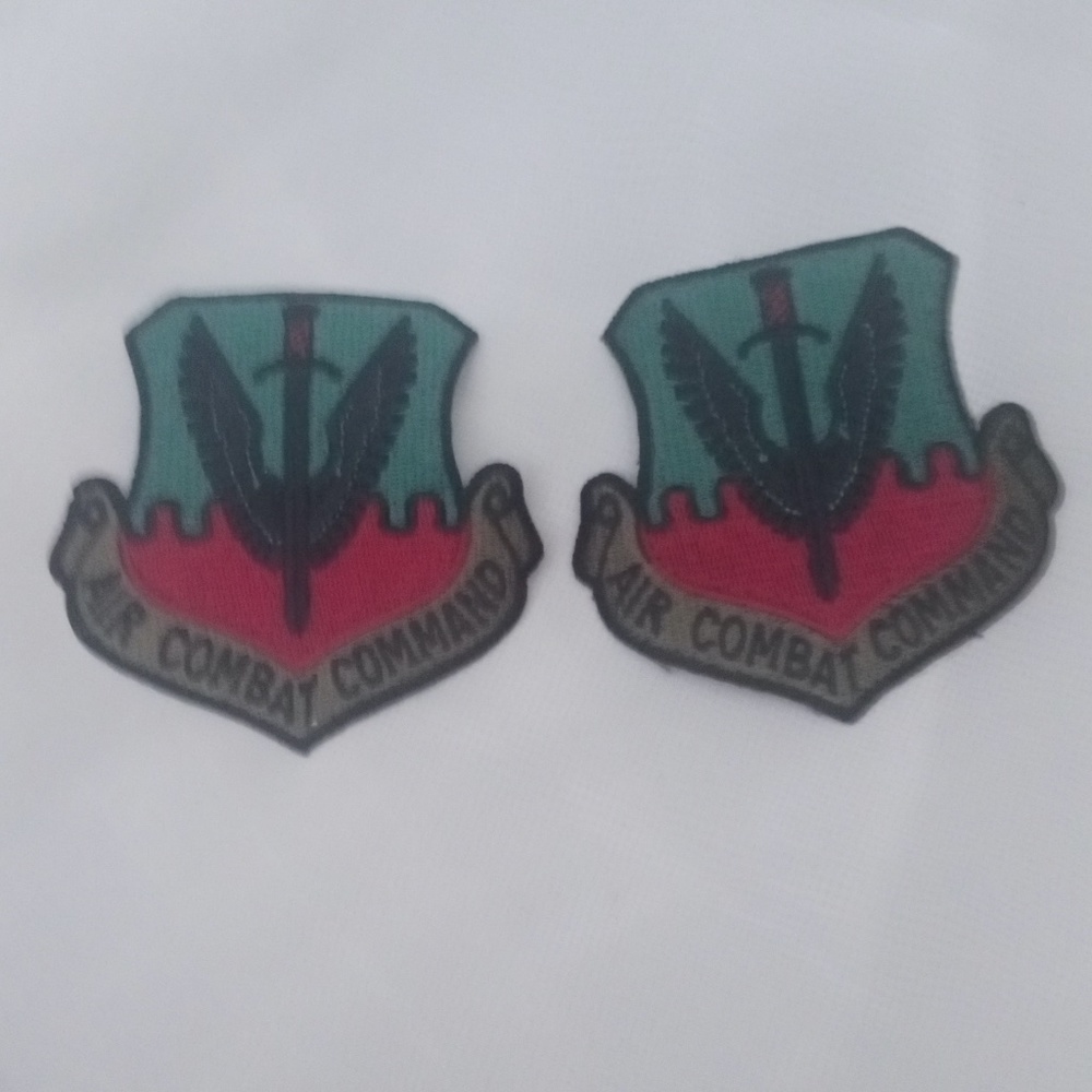 2 Military Air Force  Patches -  AIR COMBAT COMMAND Patch
